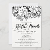 Invitation Fête des mariées de bouquet Lily Lily Blanc Noir (Devant)