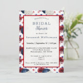 Invitation Fête des mariées de bouquet Patriotique Blue Red S (Debout devant)