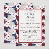 Invitation Fête des mariées de bouquet Patriotique Blue Red S (Devant / Derrière)