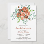 Invitation Fête des mariées de Bouquet Rose Earthy Burange (Devant)