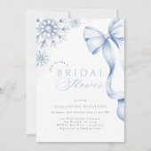 Invitation Fête des mariées de Bow Bleu d'hiver (Devant)
