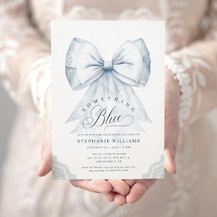 Invitation Fête des mariées de Bow bleu poussiéreux