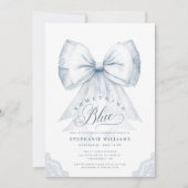 Invitation Fête des mariées de Bow bleu poussiéreux (Devant)