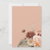 Invitation Fête des mariées de broche et de rouille florale d (Dos)