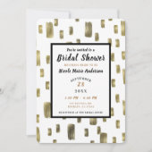 Invitation Fête des mariées de bronze de cuivre or brosse mod (Devant)