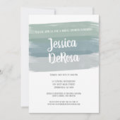 Invitation Fête des mariées de brosse à l'aquarelle coupée (Devant)