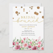 Invitation Fête des mariées de brunch à la nuptiale rose or (Devant)