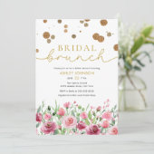 Invitation Fête des mariées de brunch à la nuptiale rose or (Debout devant)