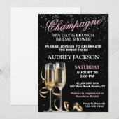 Invitation Fête des mariées de Brunch Champagne et Spa Day (Devant / Derrière)