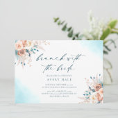 Invitation Fête des mariées de Brunch de destination Florale  (Debout devant)