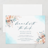 Invitation Fête des mariées de Brunch de destination Florale  (Devant / Derrière)