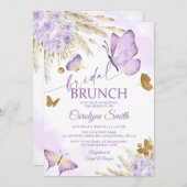 Invitation Fête des mariées de Brunch de la mariée de papillo (Devant / Derrière)