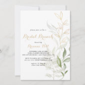 Invitation Fête des mariées de Brunch de mariage Gold Green F (Devant)