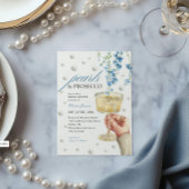 Invitation Fête des mariées de brunch Dusty Blue Pearls & Pro