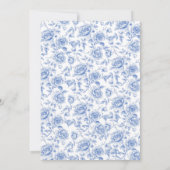 Invitation Fête des mariées de Brunch et Bubbly Blue Chinoise (Dos)