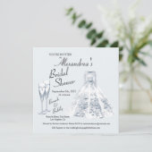 Invitation Fête des mariées de brunch et de bulle (Debout devant)