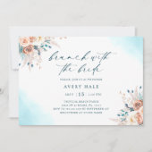 Invitation Fête des mariées de Brunch Floral Aquarelle (Devant)