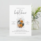 Invitation Fête des mariées de Brunch Floral bleu moderne (Debout devant)