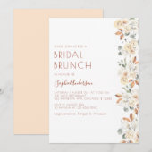 Invitation Fête des mariées de Brunch Floral d'automne modern (Devant / Derrière)