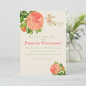 Invitation Fête des mariées de brunch Floral Rose moderne (Debout devant)