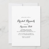 Invitation Fête des mariées de brunch nuptiale de calligraphi (Devant)