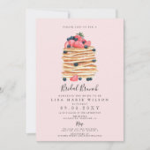 Invitation Fête des mariées de brunch nuptiale Pink Pancakes (Devant)