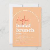 Invitation Fête des mariées de Brunch Orange Moderne Milieu (Devant)