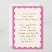 Invitation Fête des mariées de Brunch Pink Scallop Mimosa Ros (Devant)