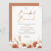Invitation Fête des mariées de brunch pour mariée de Boho ora (Devant / Derrière)