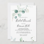 Invitation Fête des mariées de brunch pour mariée verte Eucal (Devant)