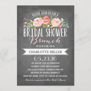 Invitation Fête des mariées de Brunch rose