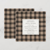 Invitation Fête des mariées de Buffalo Plaid Kraft (Devant / Derrière)