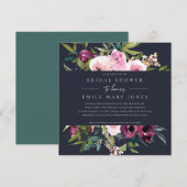 INVITATION FÊTE DES MARIÉES DE BUNCH FLORAL BURGUNDY DE MARIN (Devant / Derrière)