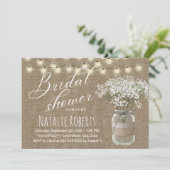Invitation Fête des mariées de Burlap de poitrine de bébé rus (Debout devant)