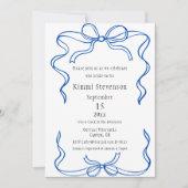 Invitation Fête des mariées de cadre bleu marine (Devant)