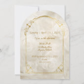 Invitation Fête des mariées de cadre d'arc de roses or et bla (Dos)