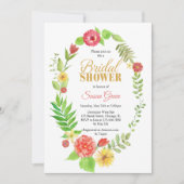 Invitation Fête des mariées de cadre de couleur aquarelle (Devant)