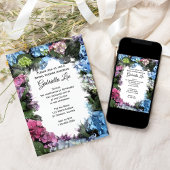 Invitation Fête des mariées de cadre de fleurs d'Hydrangea