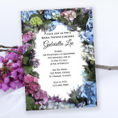 Invitation Fête des mariées de cadre de fleurs d'Hydrangea