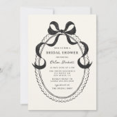 Invitation Fête des mariées de cadre de mâchoire à main noire (Devant)