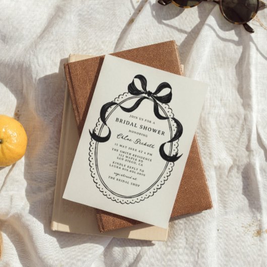 Invitation Fête des mariées de cadre de mâchoire à main noire