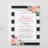 Invitation Fête des mariées de cadre en argent fleuri (Devant)