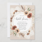 Invitation Fête des mariées de cadre floral Boho rustique (Devant)