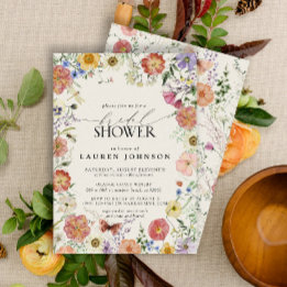 Invitation Fête des mariées de cadre floral Fleur sauvage en 
