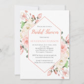 Invitation Fête des mariées de cadre Peachy Rose et White Ros (Devant)