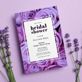 Invitation Fête des mariées de cadre photo moderne violet Ros