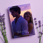 Invitation Fête des mariées de cadre photo moderne violet Ros