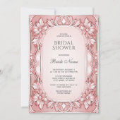 Invitation Fête des mariées de cadre rose (Devant)