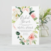 Invitation Fête des mariées de cadre rose (Debout devant)