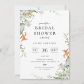 Invitation Fête des mariées de cadre végétal en Lily (Devant)